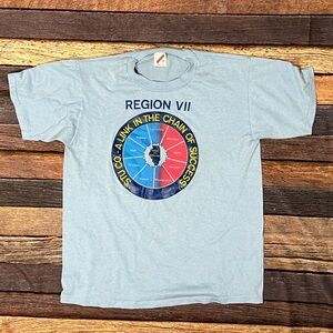 Vintage 80s Single Stitch Chicago Blue Crewneck 1980s Tee Tshirt